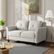 Microfiber Upholstered Loveseat Sofa with Flared Arms and Black Legs